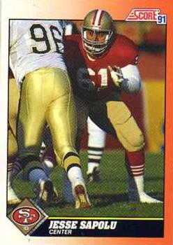 Jesse Sapolu San Francisco 49ers 1991 Score NFL #434